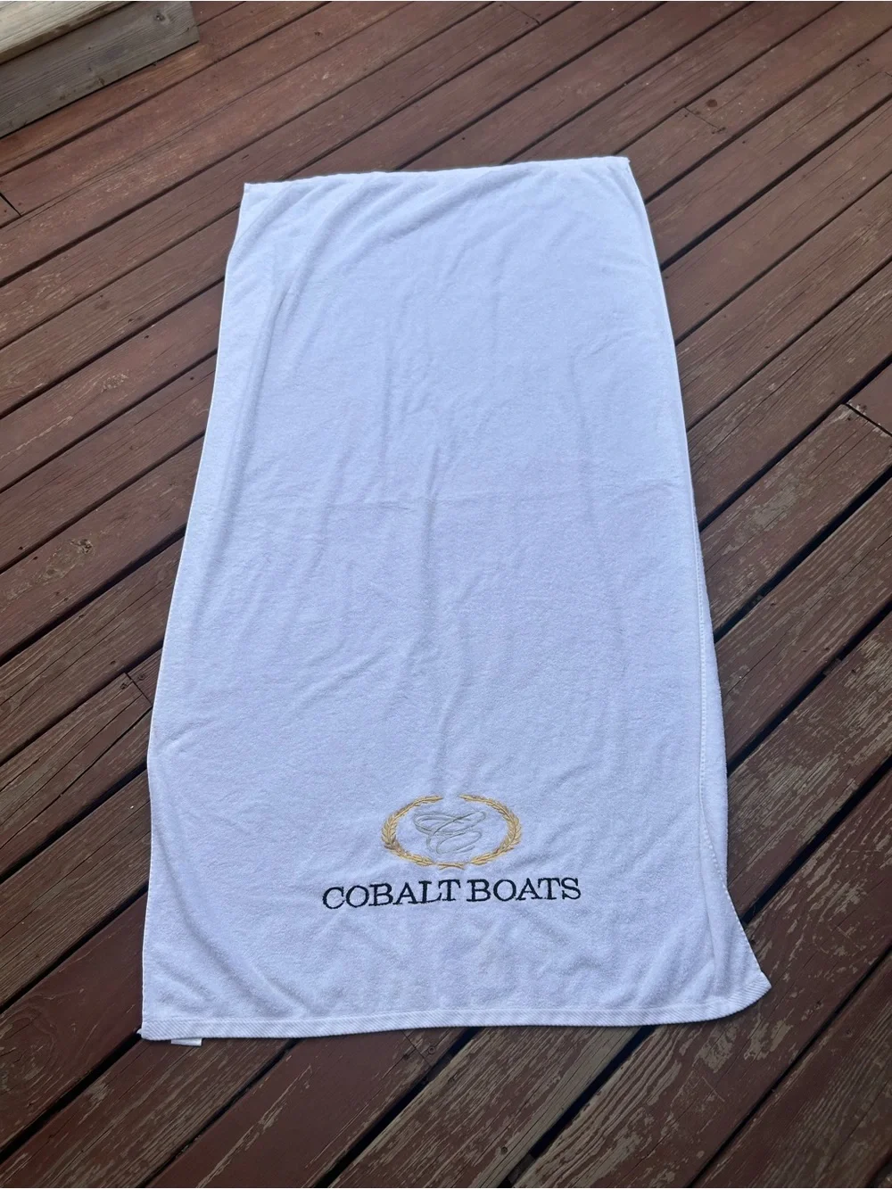 Cobalt Boats White Logo Beach Towel